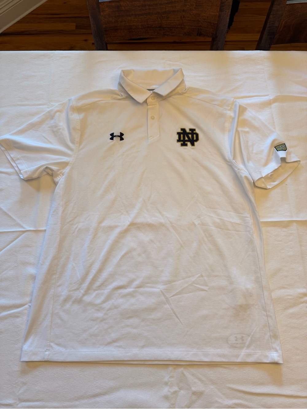 Under Armour Notre Dame White Performance Polo